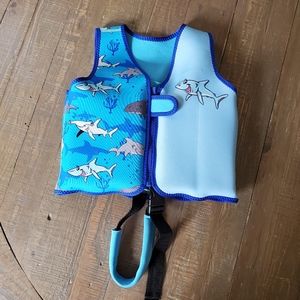 Lifeguard Swim Trainer Zip Shark Floating Vest For Toddlers Water Safty S-M